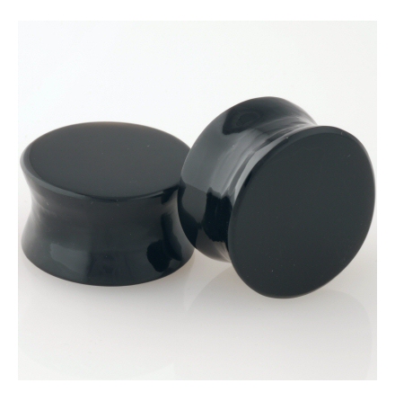 Obsidian Plugs, Double flare, Black 8.2-50.8mm