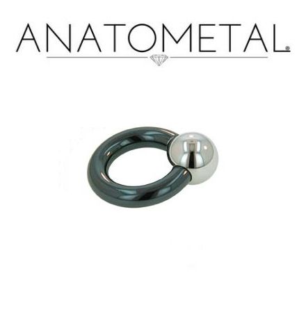 Ring i niobium med hematitkula (1.6mm)