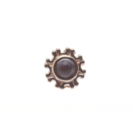 Pin with Firenze - 4.5mm - 2mm Bezel in Center, 2mm Rainbow MOONSTONE (1)