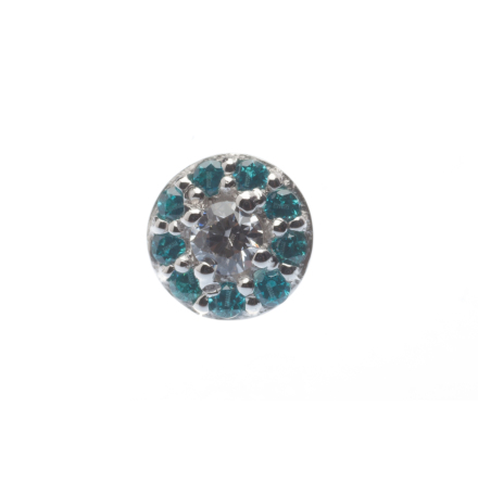 Pin - Altura - 4mm - 2mm Prong Surrounded by 9x 1mm Micro Pave Gems