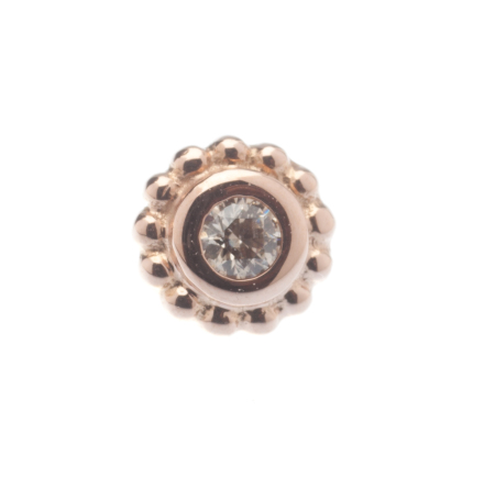 Pin with Beaded Choctaw - 5mm - 2mm Bezel Center,2mm Champagne CZ (1)
