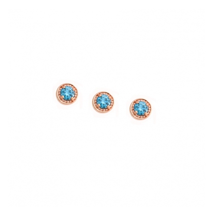 Threaded End with Millgrain Prong  - 4mm  - 2mm Gem 2mm TURQUOISE (1)