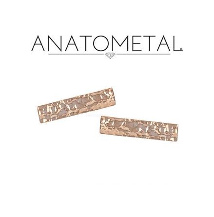 18k Hammered Rectangle end, Bars with push pin