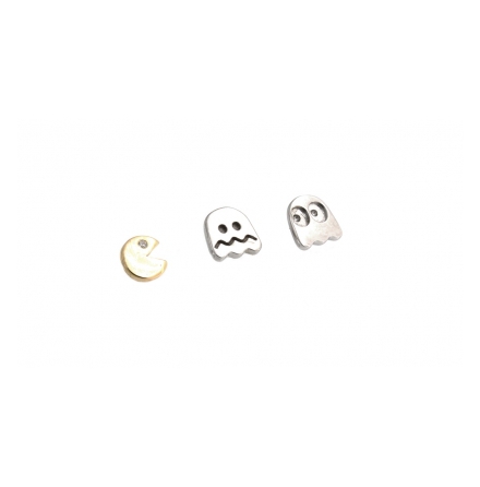 Pacman & Ghost - topp till piercingsmycken, 4.7 mm - 6 mm in Gold, push fit