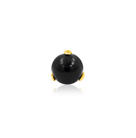 Prong-set Onyx ball 3mm - Yellow Gold
