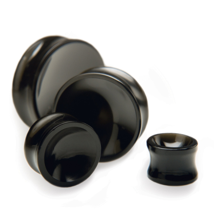12mm concave Obsidian Plug