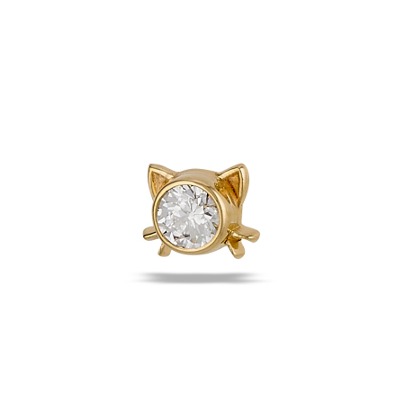 14k yellow Gold Lil Kitty 3 stones