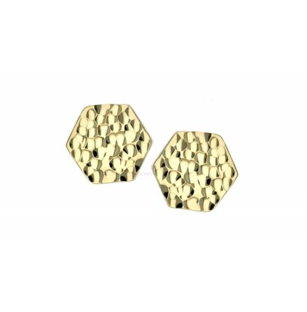 18K Gold Hammered Hexagon, Pushfit
