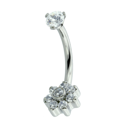 Curved Barbell With Flower Bottom, Titan