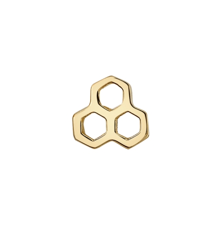 Pin - Rayon - Triple Honeycomb cluster in Yellow Gold