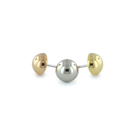 18K Gold Dome End 3mm