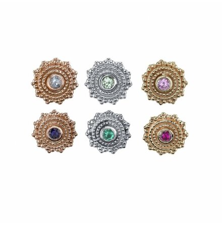 14k Threaded 16g End  Round Afghan - 4mm - 1.25mm Bezel in Center 1.25mm ONYX Fa