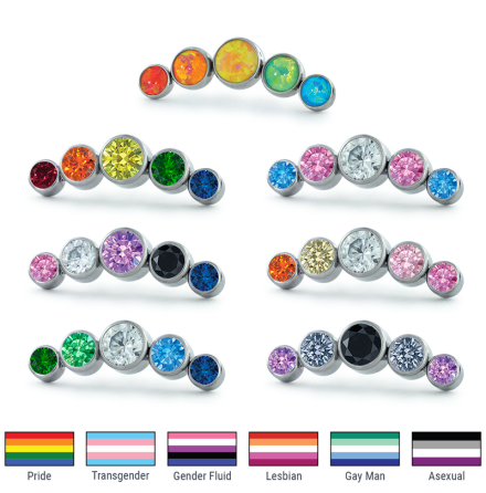 Pride Bezel Set Cluster - Curved