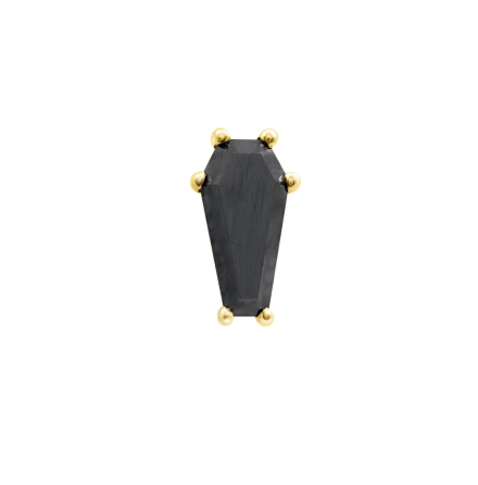 14k Yellow Gold Drop Dead Gorgeous, Black CZ