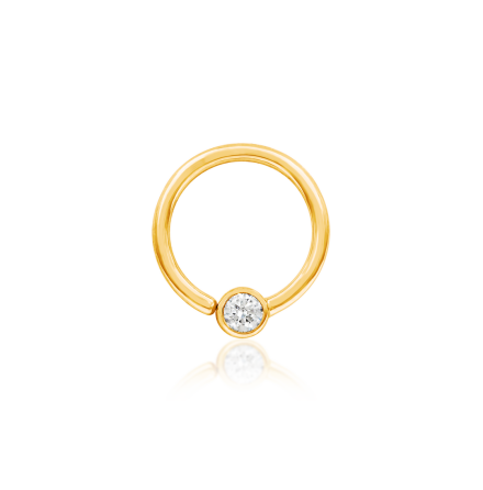 14k Yellow Gold Fixed CZ Gem Ring