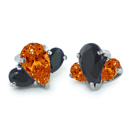 Halloween Pear Cut Gem Fan Clusters