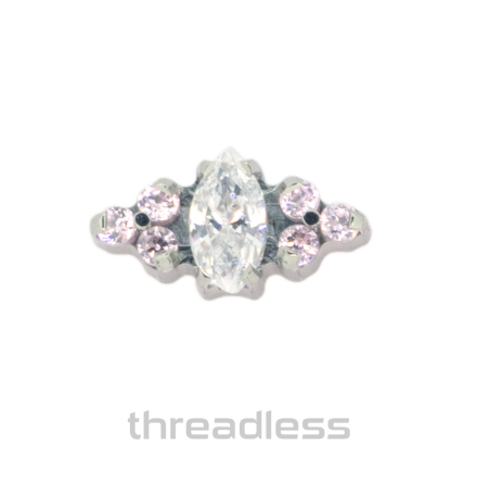 Threadless TI Venus faceted gem end