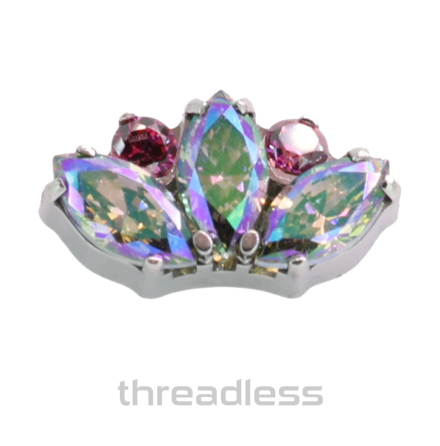 Threadless Eden marquise fan #10 faceted gem end in WCZ