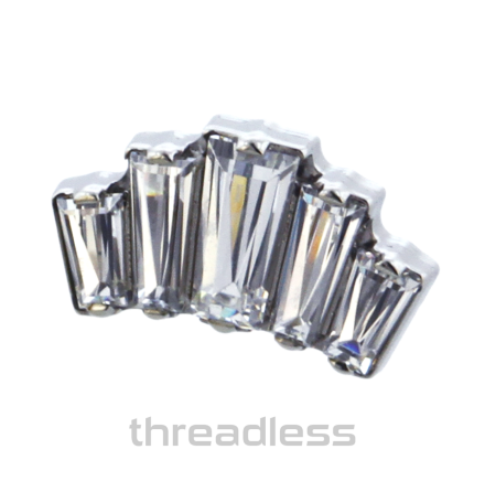 Threadless TI odyssey Empress prong-set faceted gem end in WCZ