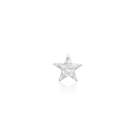 Hammered Star, 4mm White Gold