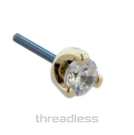 18K YELLOW GOLD THREADLESS 3 PRONG-SET - LAB DIAMONDS